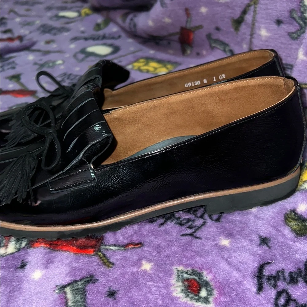 Paul Green Diana Kiltie Fringe Shiny Black Tassel Loafers Size 10 - Picture 8 of 8